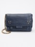 Lulu S crossbodytas van lamsleer met afneembare schouderriem - Donkerblauw
