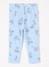 Legging in zijdeblend met print - Lichtblauw