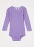 Pointelle romper in wol-zijdeblend - Paars