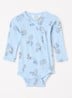 Romper in zijdeblend met print - Lichtblauw