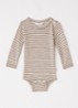 Romper in zijdeblend met streepprint - Zand