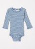 Romper in zijdeblend met streepprint - Staalblauw