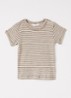 T-shirt in zijdeblend met streepprint - Zand