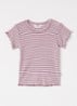 T-shirt in zijdeblend met streepprint - Roze