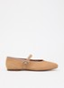 Deesse ballerina van kalfssuède met gespdetail - Bruin