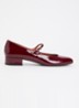 Desance Mary Jane ballerina van kalfsleer met lakfinish - Bordeauxrood