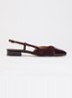 Dhapou slingback van kalfssuède met lakleren details - Bordeauxrood