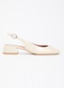 Dybilo slingback van kalfsleer met lakfinish - Ivoor