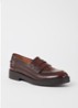 Mirna Cuir loafer van leer - Kastanjebruin
