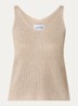 Grofgebreide tanktop met strass - Beige