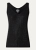 Grofgebreide tanktop met strass - Zwart