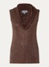 Grofgebreide top met strass en watervalhals - Bruin