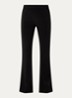 High waist flared fit pantalon met persplooi - Zwart