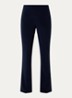 High waist flared fit pantalon met persplooi - Donkerblauw