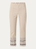 High waist slim fit pantalon met print - Beige
