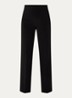 High waist straight fit pantalon met persplooi - Zwart