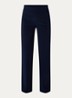 High waist straight fit pantalon met persplooi - Donkerblauw