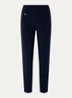 High waist tapered fit pantalon met persplooi - Donkerblauw