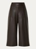 High waist wide fit palazzo broek van imitatieleer - Donkerbruin