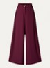 High waist wide fit pantalon met steekzakken - Bordeauxrood