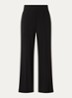 High waist wide fit pantalon met stretch - Zwart