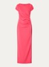 Maxi jurk met plooidetail en strass - Koraalroze