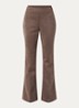 Mid waist flared fit broek van fluweel - Bruin