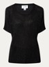 Semi-transparante top met strass - Zwart