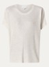 Semi-transparante top met strass - Beige