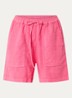 Benno high waist wide fit korte broek van linnen - Roze