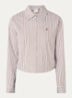 Bodine blouse met streepprint en logoborduring - Camel