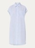 Bree midi blousejurk met streepprint - Lichtblauw