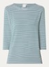 Brit T-shirt met boothals en streepprint - Groen