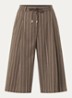 Camden high waist loose fit korte pantalon met streepprint - Bruin