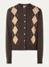 Chad fijngebreid vest met ruitdessin - Bruin
