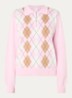 Clem fijngebreide pullover met ruitdessin - Lichtroze