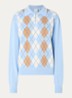 Clem fijngebreide pullover met ruitdessin - Lichtblauw