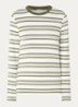 Cosimo longsleeve met streepprint - Mosgroen