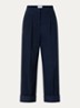 Courtney high waist cropped loose fit chino met steekzakken - Donkerblauw