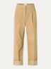 Courtney high waist cropped loose fit chino met steekzakken - Camel