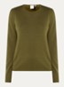 Cristal fijngebreide pullover in wolblend - Mosgroen