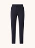 Perry mid waist slim fit cropped pantalon van jersey - Donkerblauw