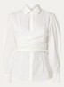 Luann blouse met gestrikt detail - Gebroken wit