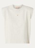 Sue T-shirt met schoudervulling en logo - Grijs