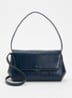 Ikon clutch van kalfsleer met textuur en afneembare schouderriem - Petrol