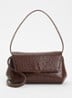 Ikon clutch van kalfsleer met textuur en afneembare schouderriem - Hazelnootbruin
