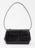 Ikon clutch van leer met afneembare schouderriem - Zwart