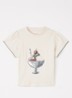 Famo T-shirt met pailletten - Gebroken wit