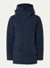 Qm597 gewatteerde jas met capuchon - Donkerblauw