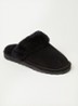 Cosy Stitch pantoffel van suède - Zwart